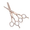 GUNST Set Ciseaux de Coiffeur Or Rose - Ciseaux de Coiffeur 6 Pouces - Ciseaux Sculpteur 5,75 Pouces - Pour Coiffeur Professi