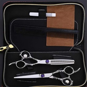 Ensemble de ciseaux de coiffure professionnels de 15,2 cm, cisailles de salon de coiffure ciseaux droits et ciseaux à effile