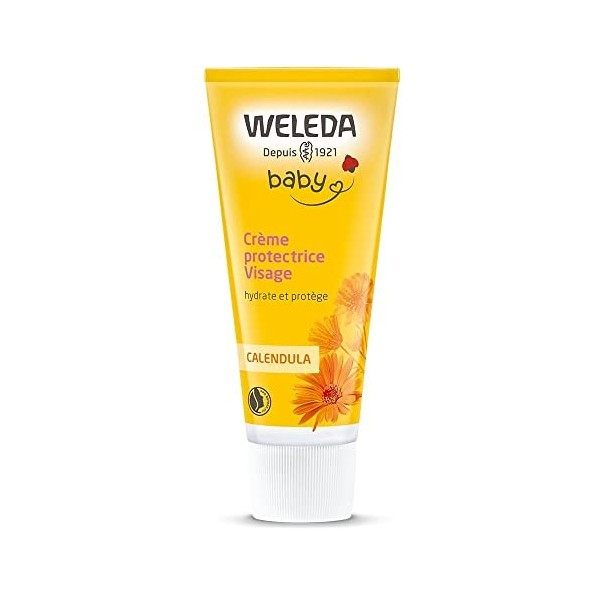 WELEDA - Crème Protectrice Visage au Calendula Weleda Baby - Hydrate et Nourrit - Tube de 50 ml Crème Jour et Nuit