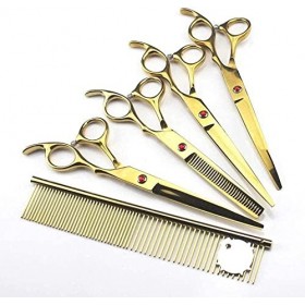 Ciseaux de coiffure ensemble de ciseaux de barbier or 6 pouces ensemble gauche pour Salon maison hommes femmes Rasage et Épil...