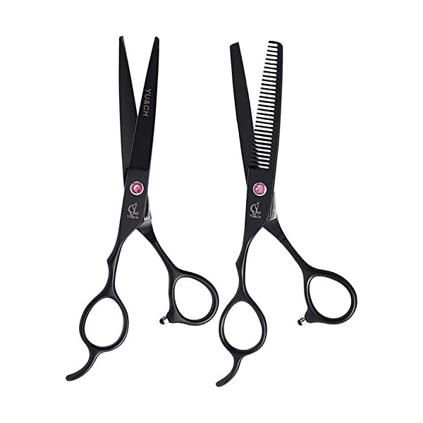 Ensemble De Ciseaux De Coiffure, Ciseaux De Rasoir De Cheveux Gaucher Pour Hommes Femmes Enfants Home Salon Barber-6.0inch po