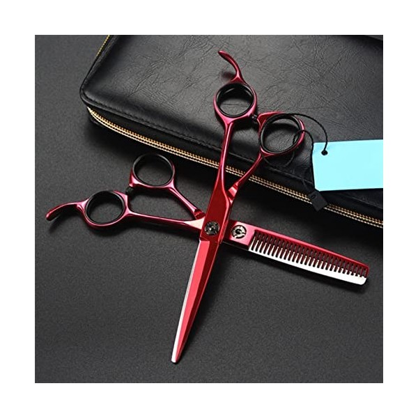 FOOSKOOS Ciseaux Coiffure 440C Acier 6 Ciseaux de Cheveux Rouges Rouges à Couper la Coiffure découper Ciseaux Ciseaux cisa