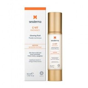 Sesderma | C VIT Radiance Luminous Fluid | Fluide visage éclatant | Amélioration de lélasticité | Signes précoces de vieilli ...
