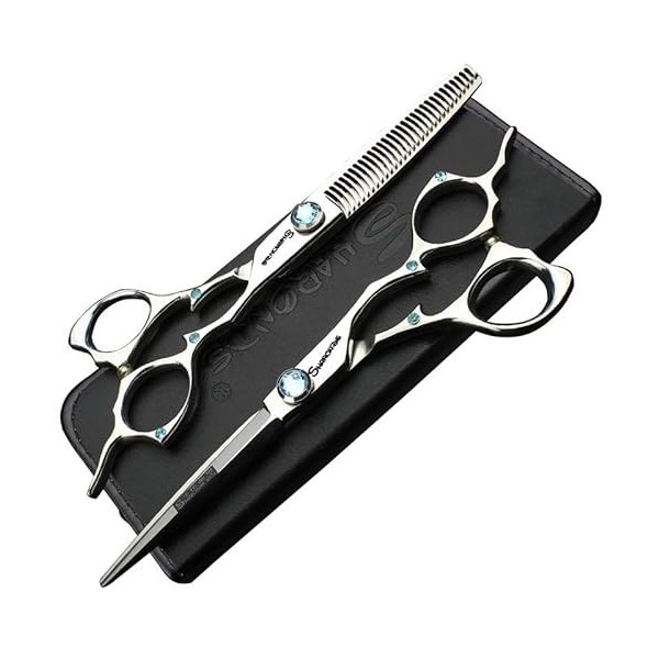 KOAIEZ Ensemble De Ciseaux De Coiffure De Coiffeur en Acier Inoxydable De 6,0 Pouces 440C, Outils De Cisaillement De Coiffeur