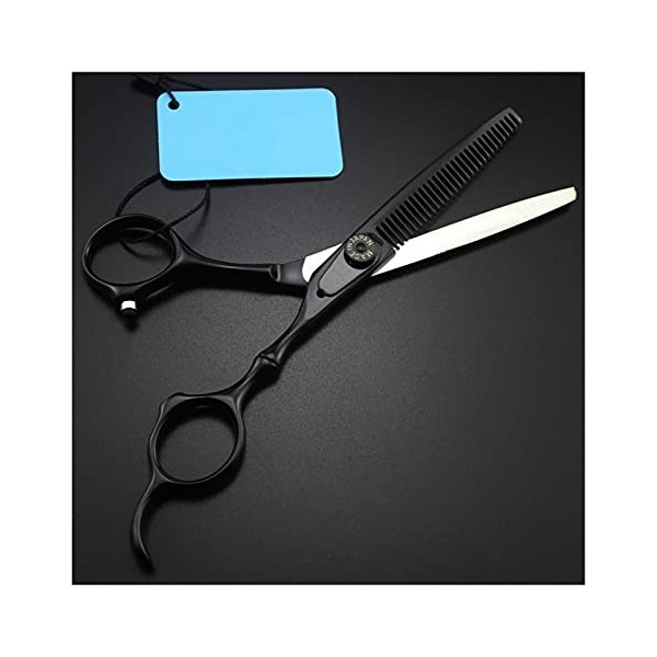 Cisailles pour coupe de cheveux 6 pouces ciseaux noirs, amincissement des cheveux, ciseaux à outils de coupe, ciseaux de coif