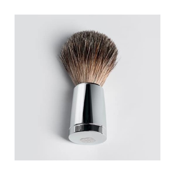 Benjamin Barber Blaireau Classique Crome - blaireau avec manche en acier qui offre un rasage confortable et doux