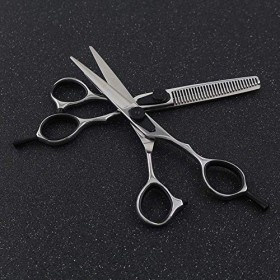 GaoF Cisaillement Plat + Ciseaux à Dents Ciseaux à Cheveux Ensemble doutils de Coiffure Professionnels Haut de Gamme, résist