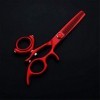 Ensemble de coiffure Ciseaux de coiffure 5,5 pouces Ciseaux volants rouges Poignée rotative Ciseaux de coupe de coiffure Cise