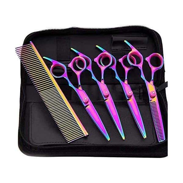 Ciseaux de coiffeur Ciseaux de coiffure Ensemble de ciseaux de coiffeur à la mode multicolore Ensemble doutils de beauté pou