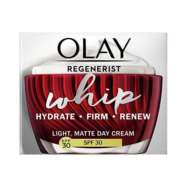 Olay Regenerist Whip Light as Air Crème hydratante anti-âge pour peaux plus fermes SPF30 Acide hyaluronique 50 ml Crème Jour ...