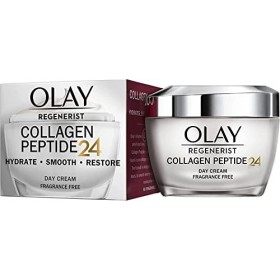 Olay Regenerist Collagen Peptide24 Crème de jour sans parfum, révèle une peau forte et éclatante en 14 jours Crème Jour et Nuit