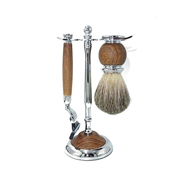 LEFEDA Simple Supports de brosse de rasoir pour hommes, poils de blaireau populaires classiques, poignées de finition en pali