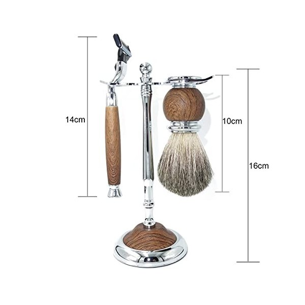 LEFEDA Simple Supports de brosse de rasoir pour hommes, poils de blaireau populaires classiques, poignées de finition en pali