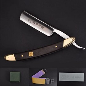 PIANAI Rasoir de sécurité Manuel pour Hommes en cuivre ébène/Rasoir Chauve Vintage Traditionnel/Rasoir Pliant de barbier/Raso