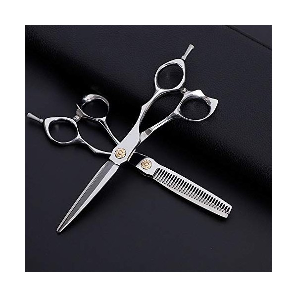 Outils de coupe des cheveux Ensemble de ciseaux de coupe de cheveux professionnel de coiffeur de 6 pouces plat, jeu de ciseau