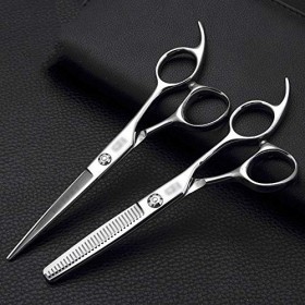 Outils de coupe des cheveux Ensemble professionnel de coiffure de 6 pouces, ciseaux plats et ciseaux à dents en acier inoxyda...