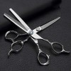Outils de coupe des cheveux Ciseaux de coiffure de 6,0 pouces, ciseaux plats en acier inoxydable + ciseaux à dents outils de 