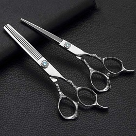 Outils de coupe des cheveux Ciseaux de coiffure de 6,0 pouces, ciseaux plats en acier inoxydable + ciseaux à dents outils de ...