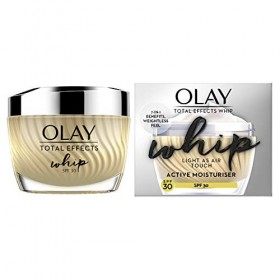 Olay Total Effects Whip Light as Air Crème hydratante 7 en 1 SPF30, Niacinamide, Vitamine C et E, 50 ml Crème Jour et Nuit