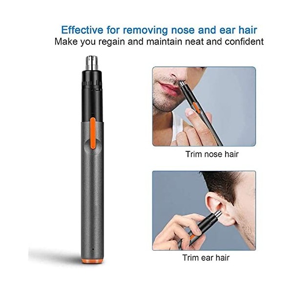 CAFFIA Mini Eart Nasing Hair Trimm, Portable Ear and Nasing Hair Trimer for hommes et femmes, USB Rechargeable, noir