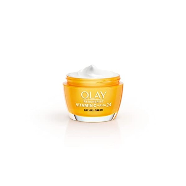 Olay Gel Cream AntiManchas Vitamine C + AHA24, avec vitamine C, AHA et niacinamide pour un teint lumineux et uniforme, 50 ml