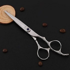 Ciseaux de coiffure Salon de coiffure Ciseaux de coiffeur en argent 440c Ciseaux à dents à coupe plate en acier Ciseaux à fra