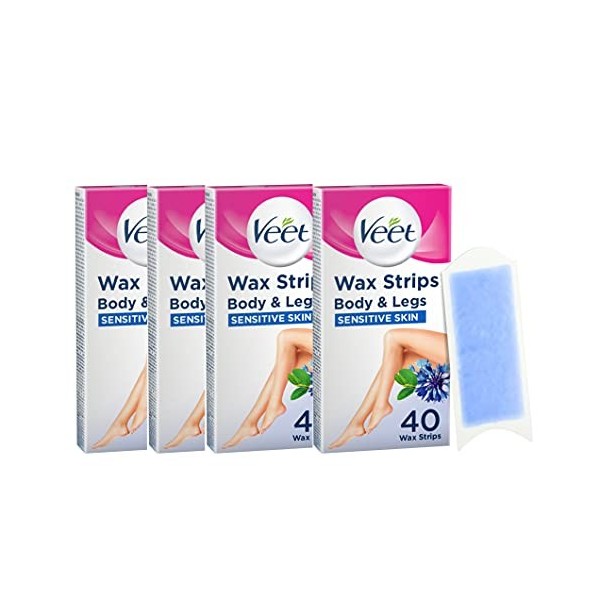 Veet Lot de 40 bandes de cire pour peaux sensibles