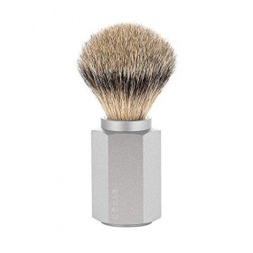 Mühle Hexagone Argent Manche Bout Argenté Pinceau Rasage Badger 091mhxgpure 