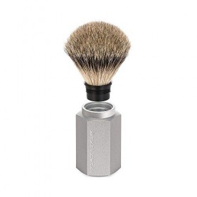 Mühle Hexagone Argent Manche Bout Argenté Pinceau Rasage Badger 091mhxgpure 