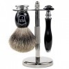 Parker Safety Razor Parker 111B sécurité rasoir rasage ensemble - Comprend 100% Blaireau Pur Brosse, Parker Stand & Acier ino