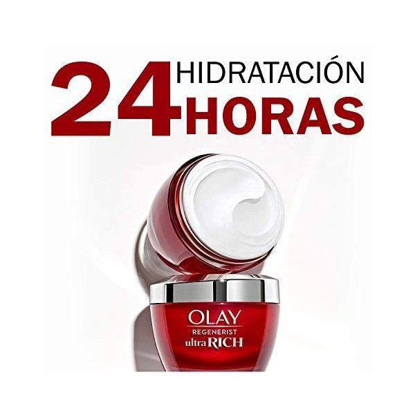 Olay Regenerist Ultra Rich Crema De Día, Textura Rica No Grasa, Con Vitamina B3, Péptidos Y Manteca De Karité Sin Perfume, 50