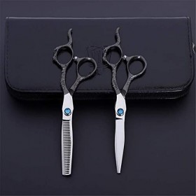 Ciseaux de barbier professionnels de 6 pouces, kit de ciseaux à cheveux super tranchants, ensemble combiné de ciseaux de coif...