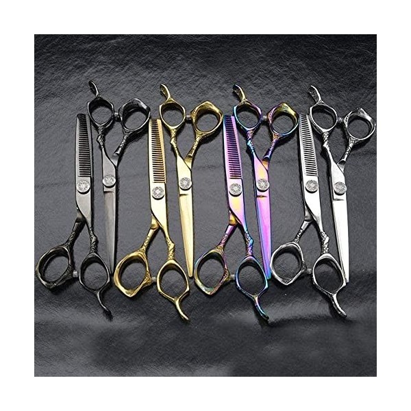 Ciseaux de barbier ciseaux de coiffure professionnels et ciseaux à effiler 15,2 cm en acier inoxydable violet salon de coiffu
