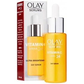 Olay Sérum gel de jour à la vitamine C + AHA24 avec vitamine C, AHA et niacinamide pour un teint lumineux et uniforme, 40 ml