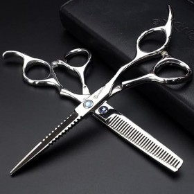 KOAIEZ Ensembles De Ciseaux De Coupe De Cheveux Professionnels De 6,0 Pouces, Procédés Inoxydables Multifonctionnels Kit De C