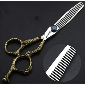 KOAIEZ Ensembles De Ciseaux De Coupe De Cheveux De 6,0 Pouces Or , Outils De Cisaillement De Coiffure De Coiffure en Acier I