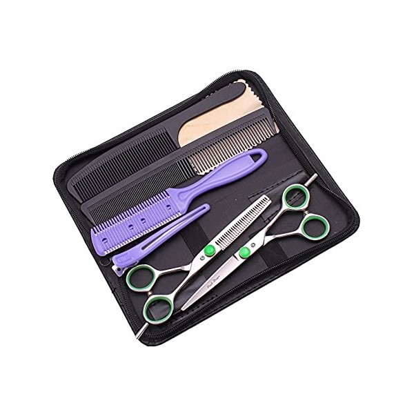 Ciseaux Coiffure Ciseaux Set Couper Coup de cisaille Ensemble de ciseaux Texturing Ciseaux Ciseaux Amincissement Razor Caisse