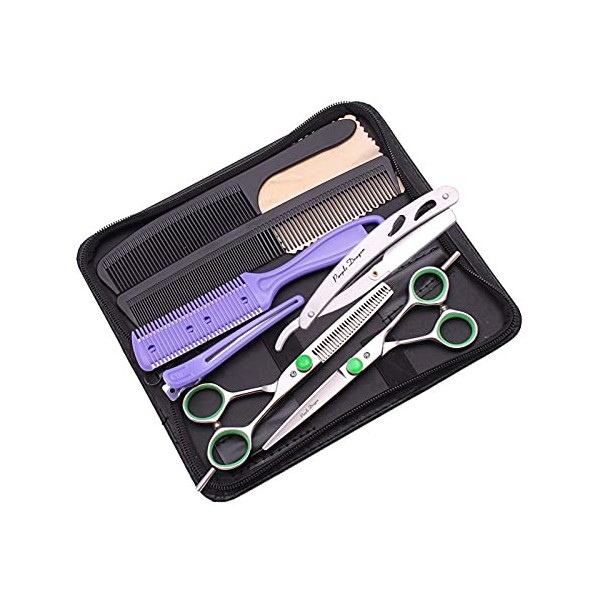 Ciseaux Coiffure Ciseaux Set Couper Coup de cisaille Ensemble de ciseaux Texturing Ciseaux Ciseaux Amincissement Razor Caisse