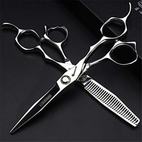 HIJIN Ciseaux De Coiffure Set, Professionnel Ciseaux De Coiffeur Ciseaux 440C Dilution en Acier Inoxydable Ciseaux De Coiffur