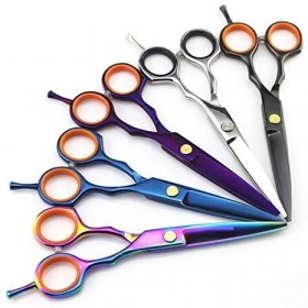 Ensemble de coiffure Professionnel 440c 5,5 Ciseaux à cheveux colorés Coupe de cheveux Amincissement Makas Cisailles de co Ra...