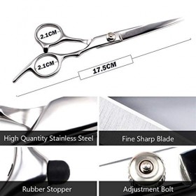 Kit de ciseaux de coupe de cheveux 5,5 pouces argent 6 pièces ensemble salon de coiffure ménage personnes tissu imperméable c