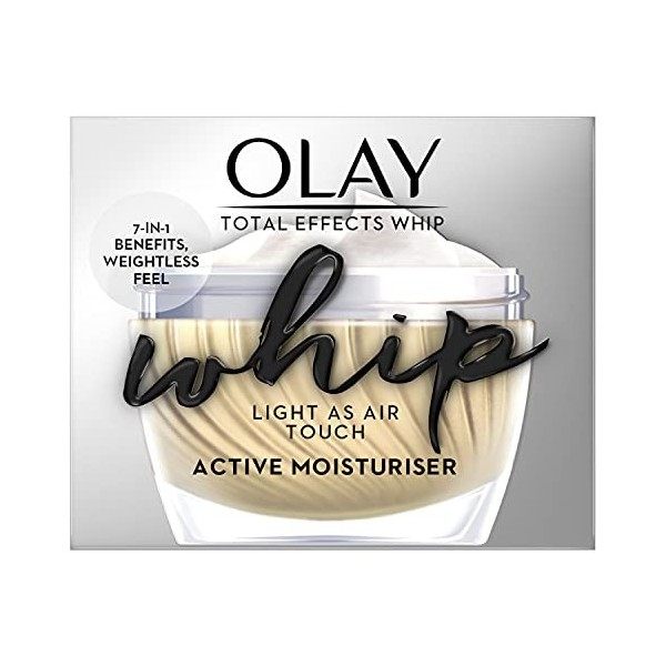 Olay Total Effects Whip Light as Air Hydratant 7 bienfaits en 1 avec niacinamide, vitamine C et E, 50 ml