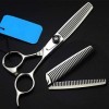 Professionnel 440c 6 ciseaux à cheveux à dents double face incurvé Salon de coiffure ciseaux à effiler ciseaux de coiffure