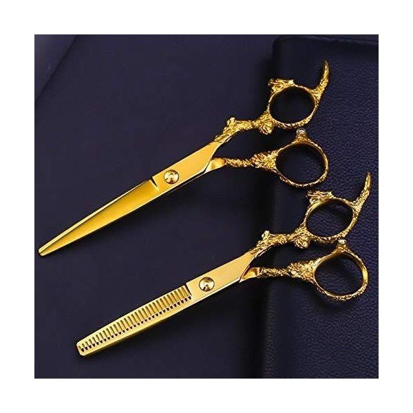 Ciseaux Chien 440c Professionnel Ciseaux de Coiffure Set Ciseaux Amincissants Plat de Cisaillement Barber