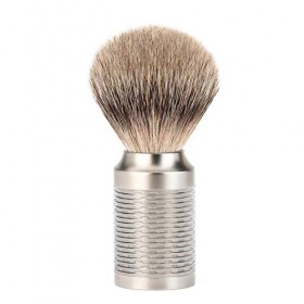 Mühle 091m94 Blaireau, pur argenté silvertip badger , monture inox brossé