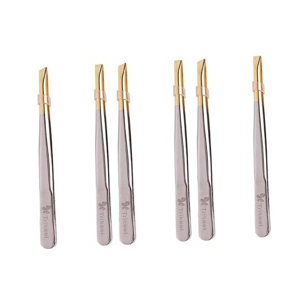 Pincettes dextension de cils de beauté, 6 pièces pinces professionnelles pinces expertes pinces à pointe inclinée pinces à é