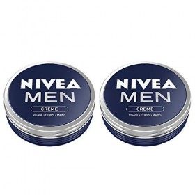 NIVEA MEN Crème Visage - Corps - Mains 2 x 150 ml , crème multi-usage au parfum masculin format boîte alu, soin hydratant 3-