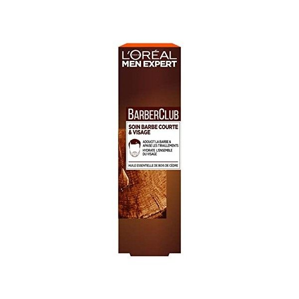 LOréal Men Expert BarberClub - Soin Barbe Courte et Visage Homme - Gel Hydratant et Apaisant - Anti-Tiraillements/Irritation