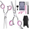 Ensemble de coiffure 9 PCS Kit de ciseaux de coiffure professionnels Ciseaux de coupe de cheveux Ciseaux à cheveux couleur, 