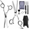 Ensemble de coiffure 9 PCS Kit de ciseaux de coiffure professionnels Ciseaux de coupe de cheveux Ciseaux à cheveux couleur, 